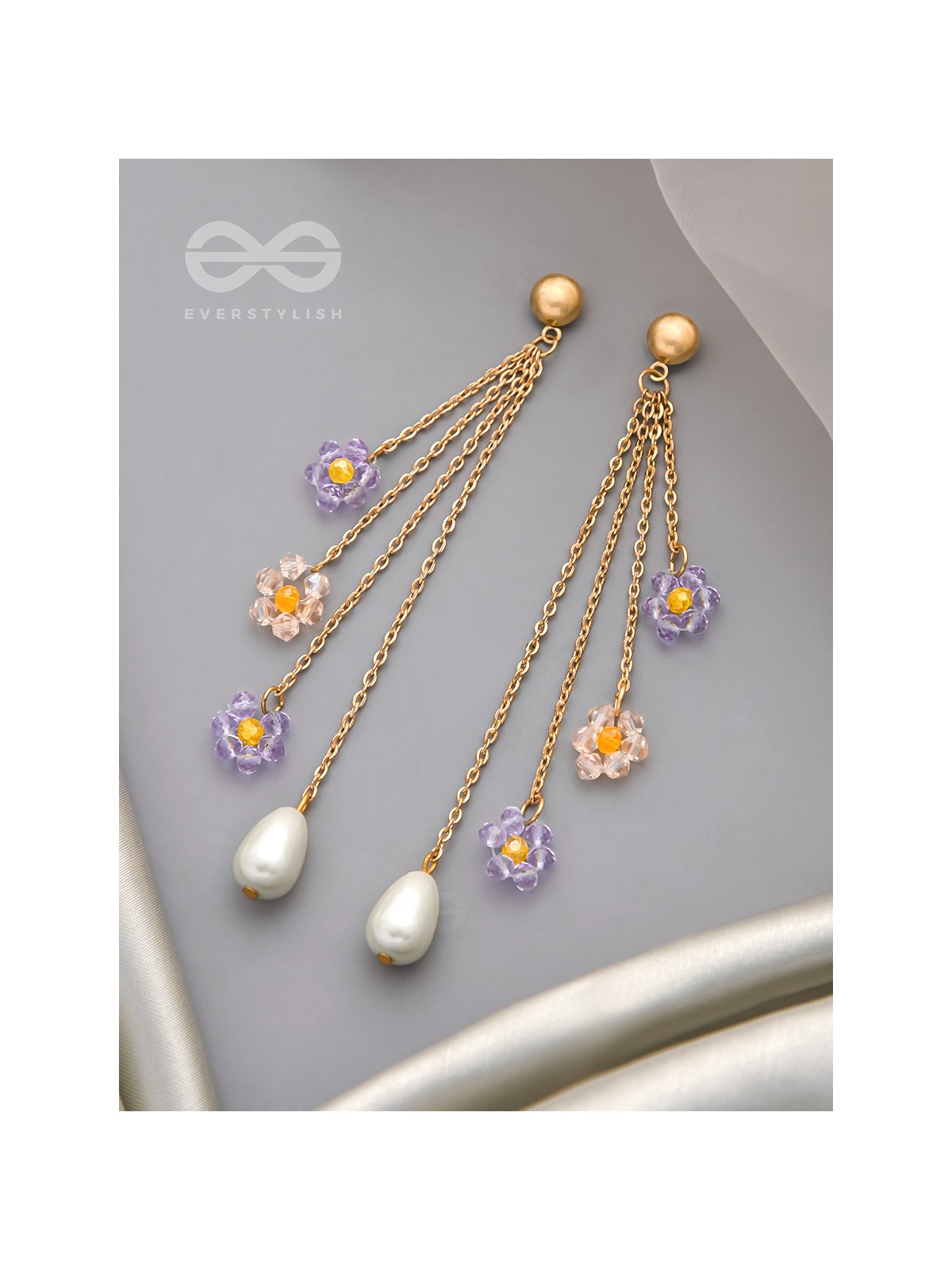 The Flowering Vines- Golden Pearl Earrings