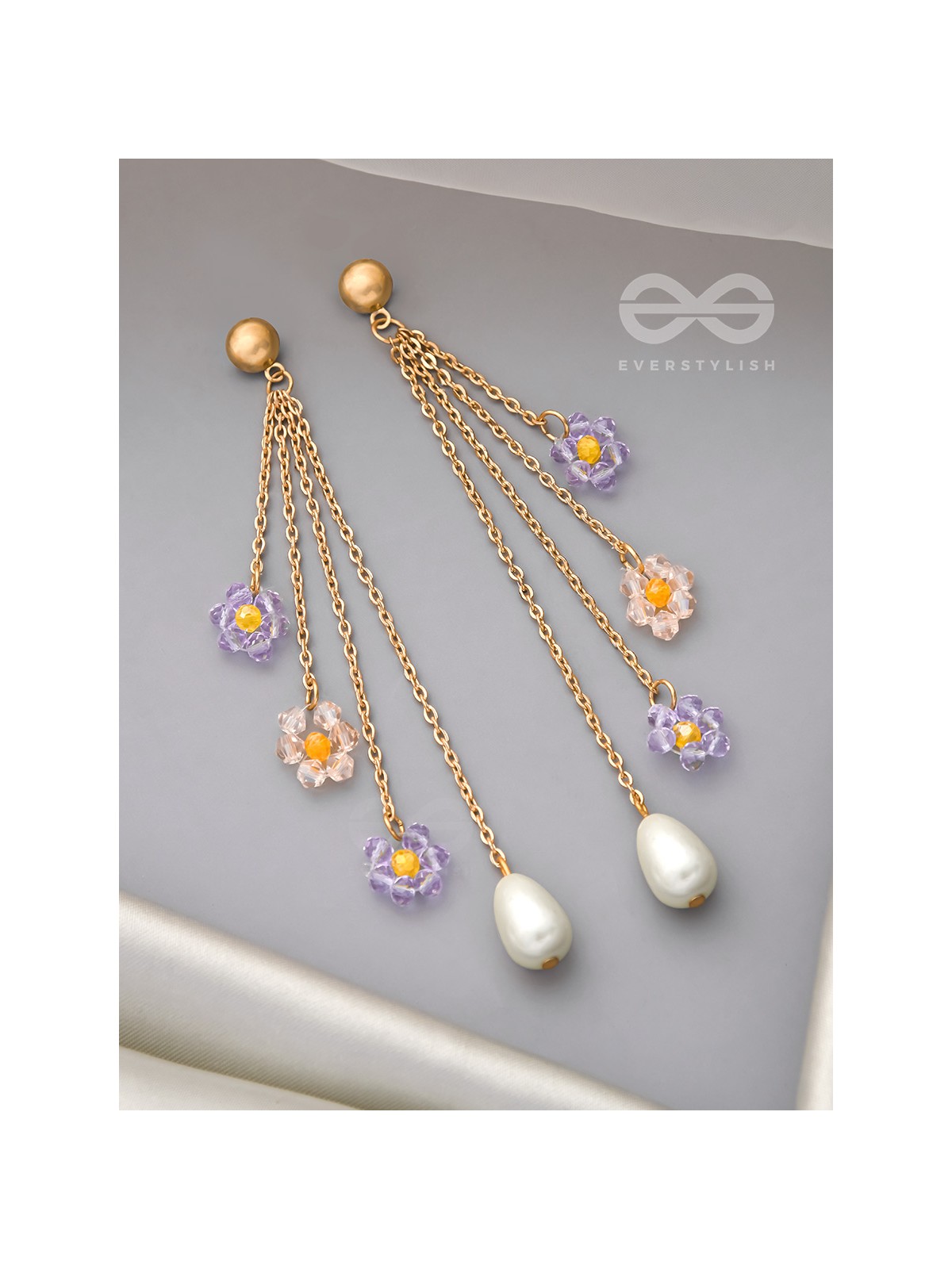 The Flowering Vines- Golden Pearl Earrings