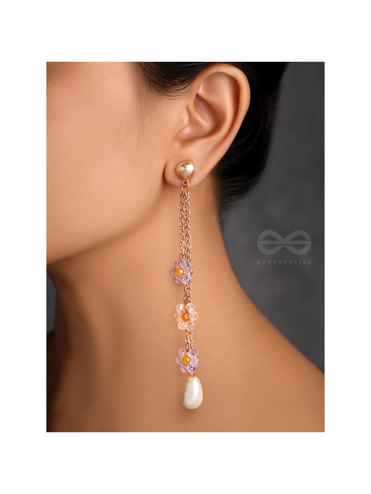 The Flowering Vines- Golden Pearl Earrings