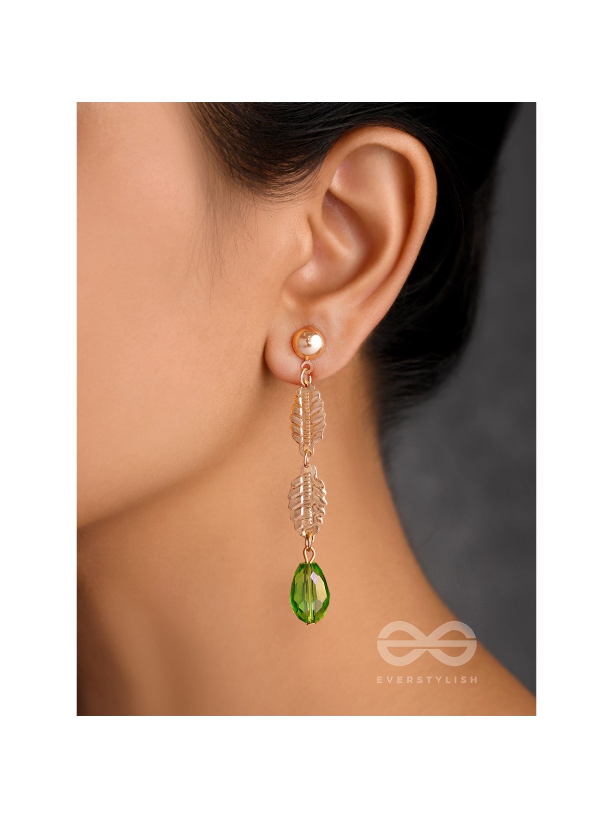 The May-Dew- Golden Crystal Beads Earrings