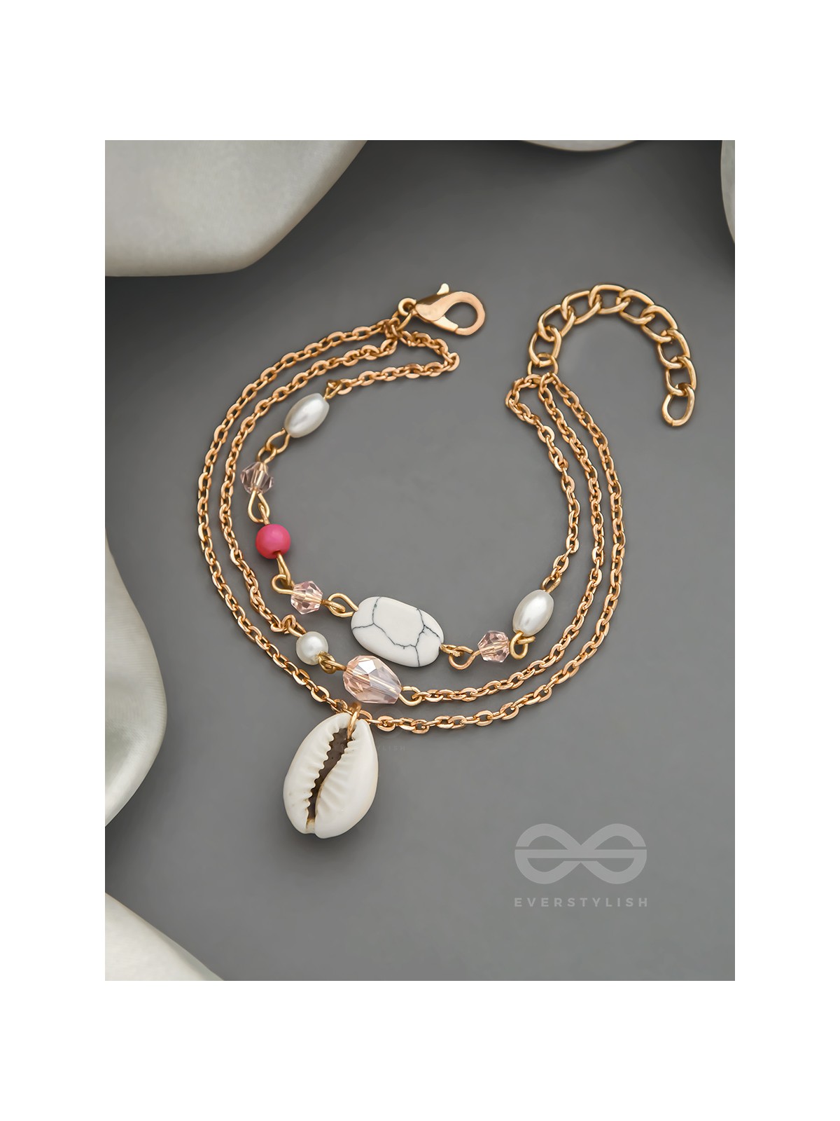 The Shell Galaxy- Golden Three Layered Bracelet