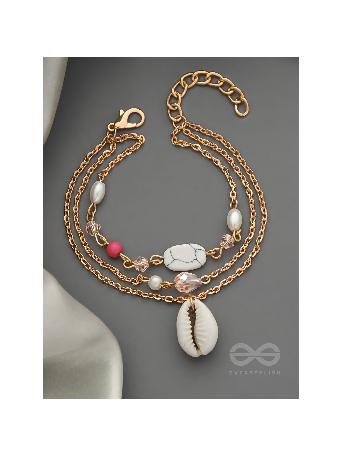 The Shell Galaxy- Golden Three Layered Bracelet