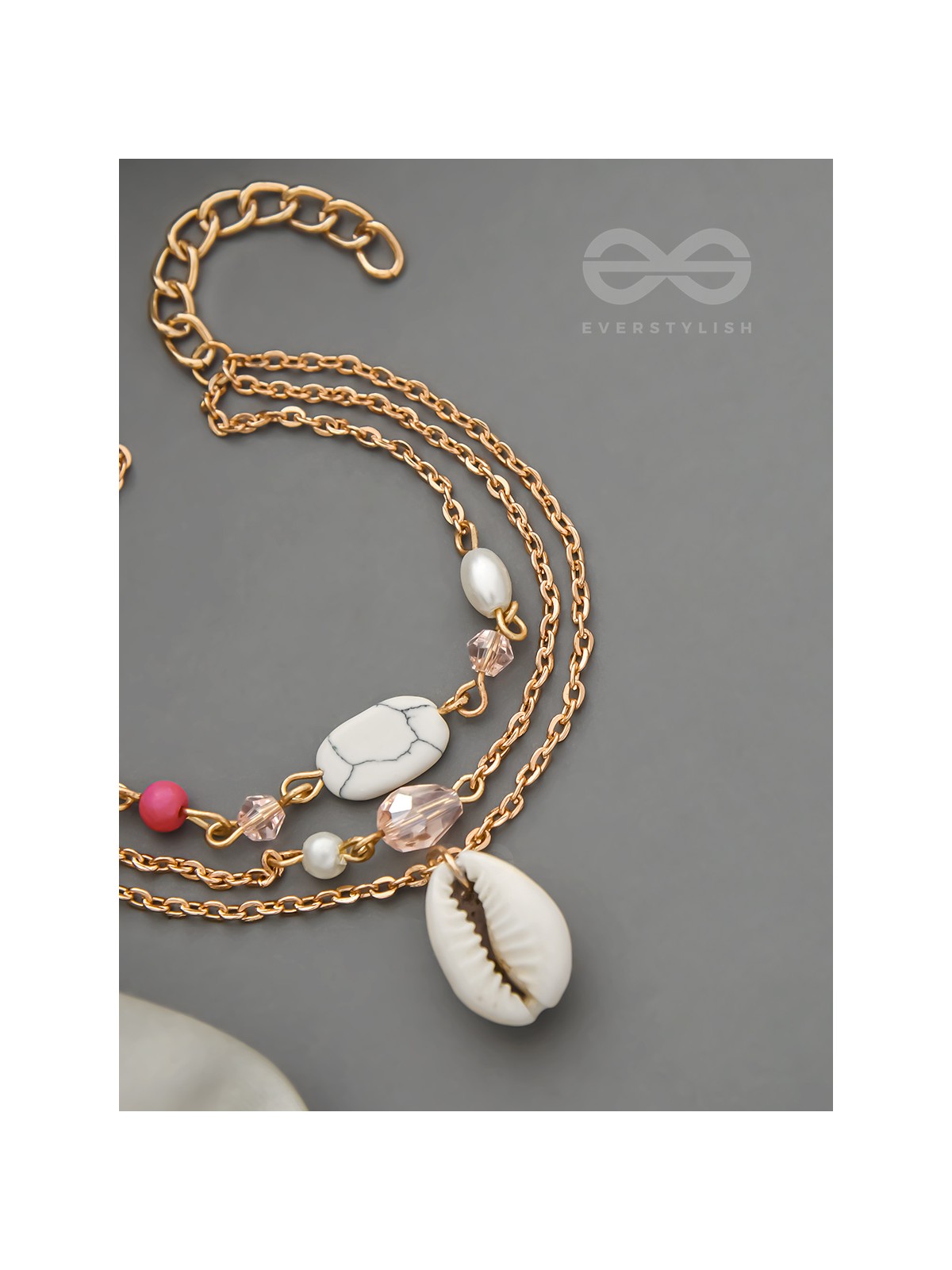 The Shell Galaxy- Golden Three Layered Bracelet