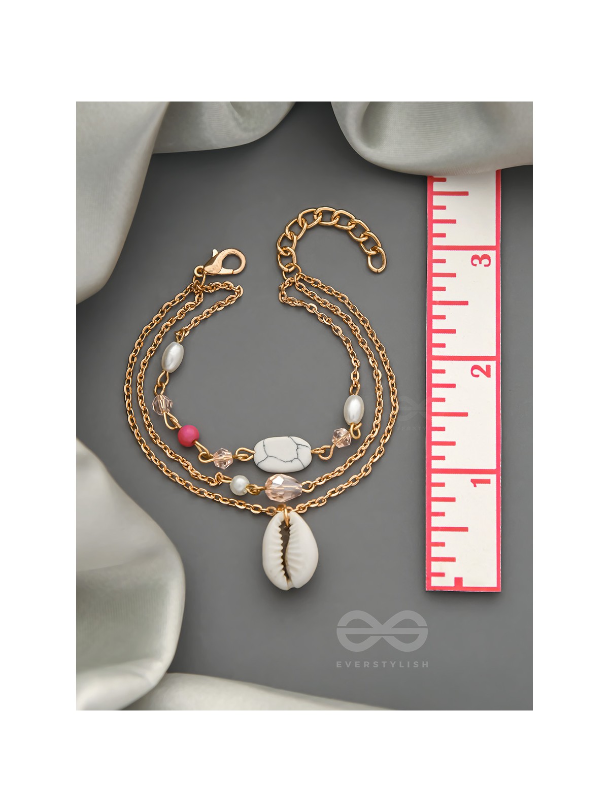The Shell Galaxy- Golden Three Layered Bracelet
