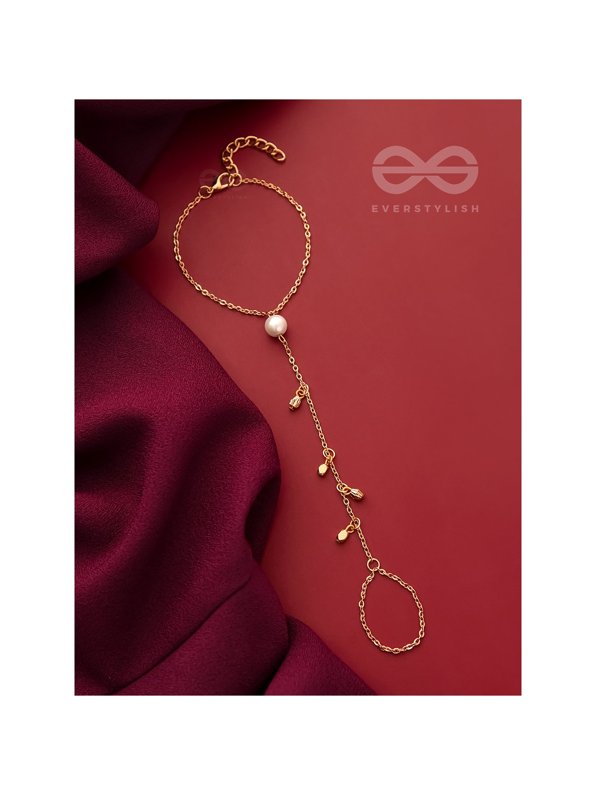 The String of Luck- Golden Pearl Hand Harness Bracelet