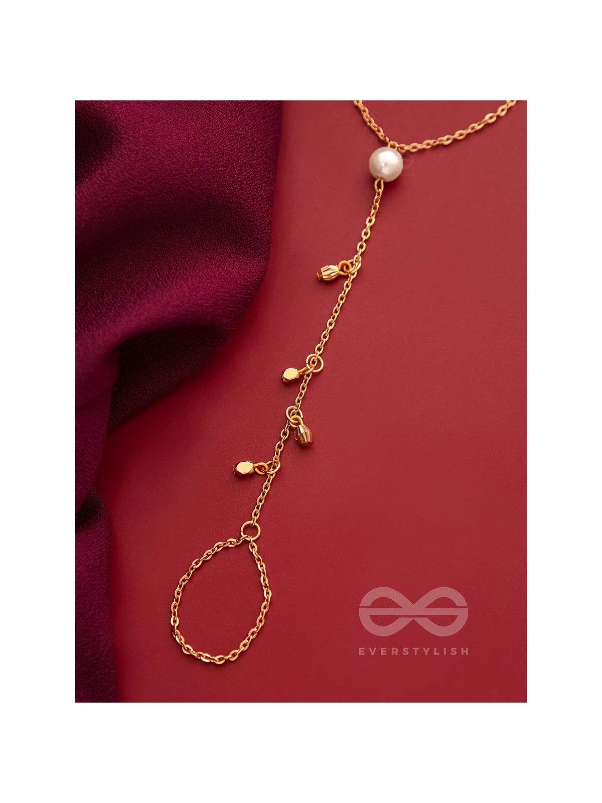The String of Luck- Golden Pearl Hand Harness Bracelet