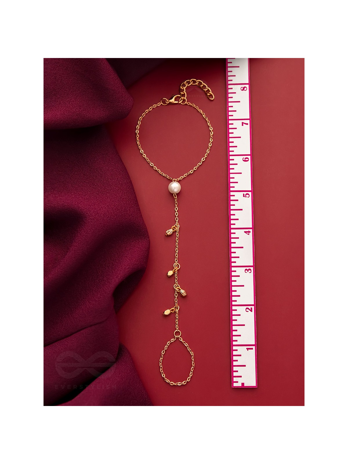 The String of Luck- Golden Pearl Hand Harness Bracelet