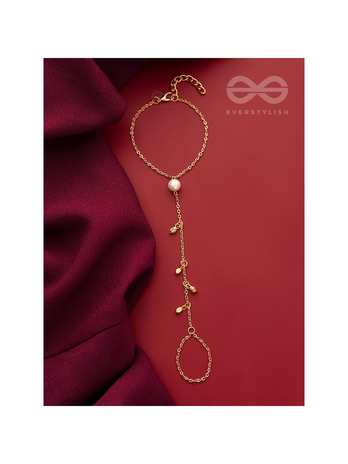 The String of Luck- Golden Pearl Hand Harness Bracelet