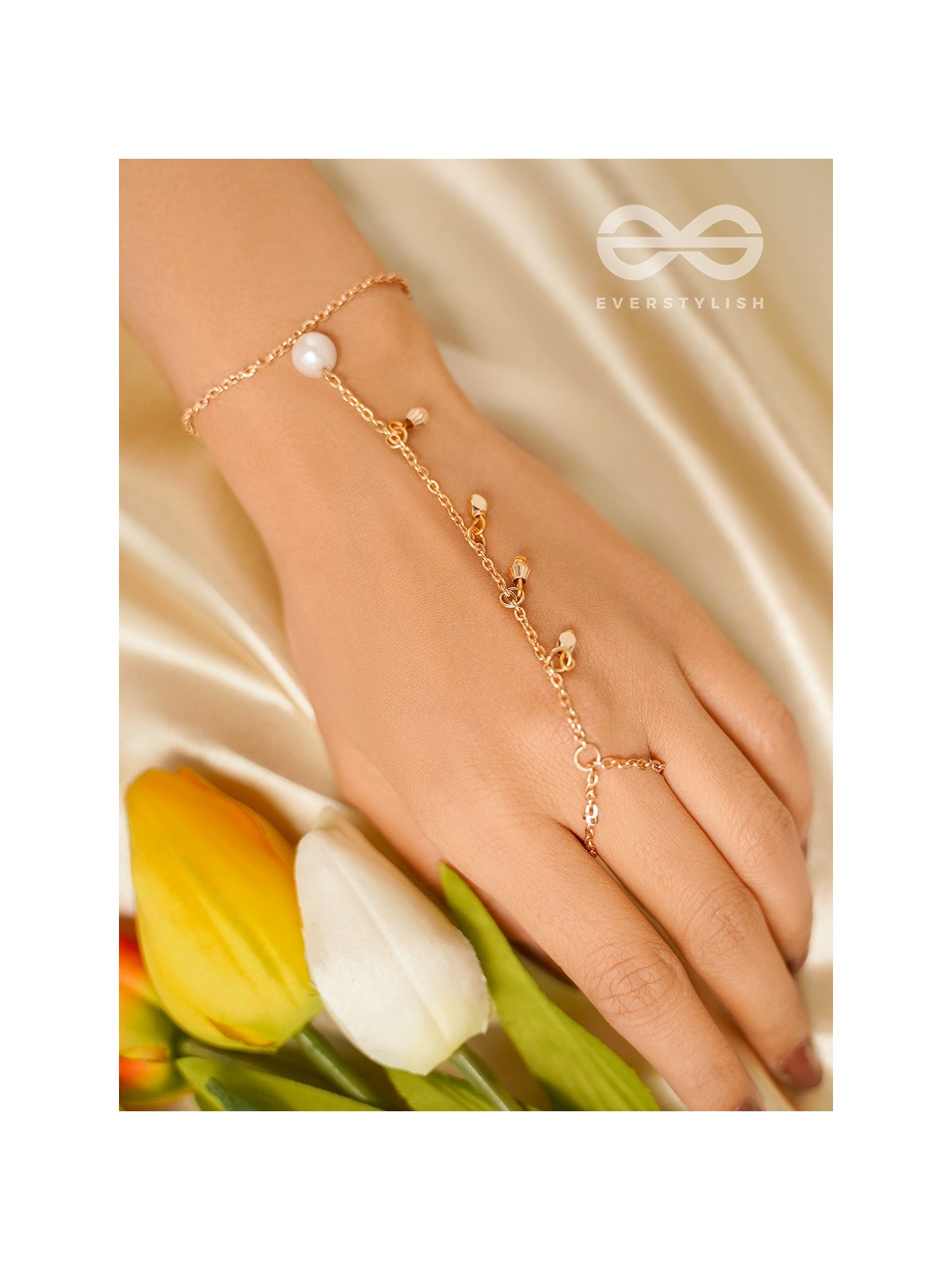 The String of Luck- Golden Pearl Hand Harness Bracelet