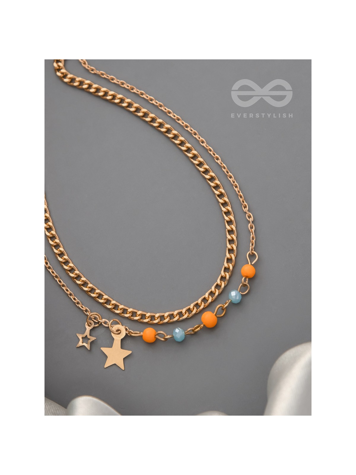 The Lucky Stars-  Golden Beads Layered Anklet