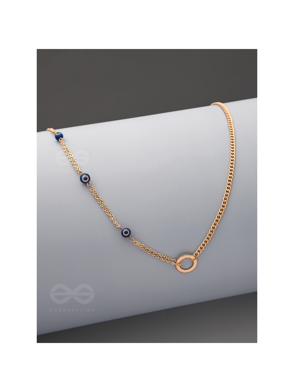 The Fairy Ring- Golden Evil Eye Necklace With Anti-Tarnish Coating 
