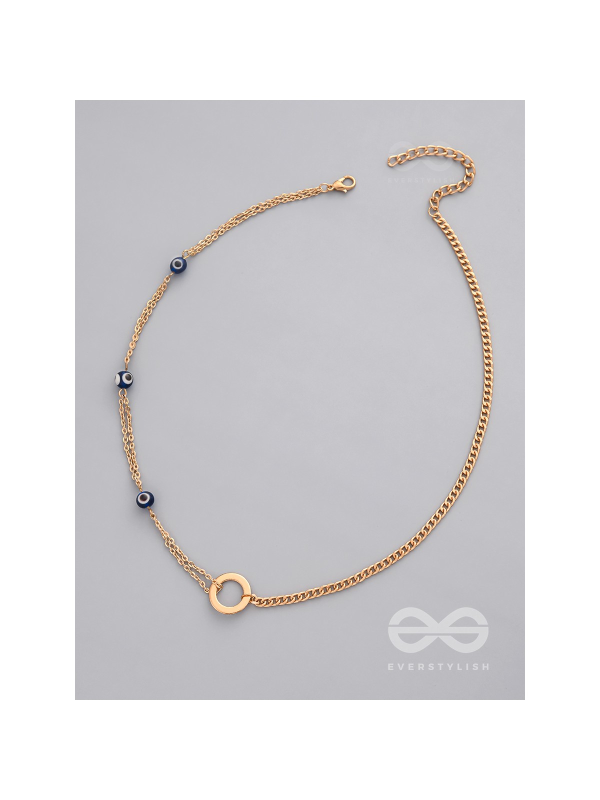 The Fairy Ring- Golden Evil Eye Necklace With Anti-Tarnish Coating 