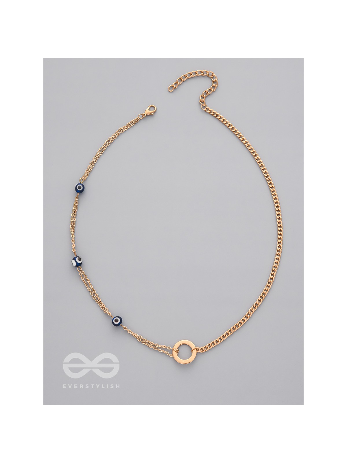 The Fairy Ring- Golden Evil Eye Necklace With Anti-Tarnish Coating 
