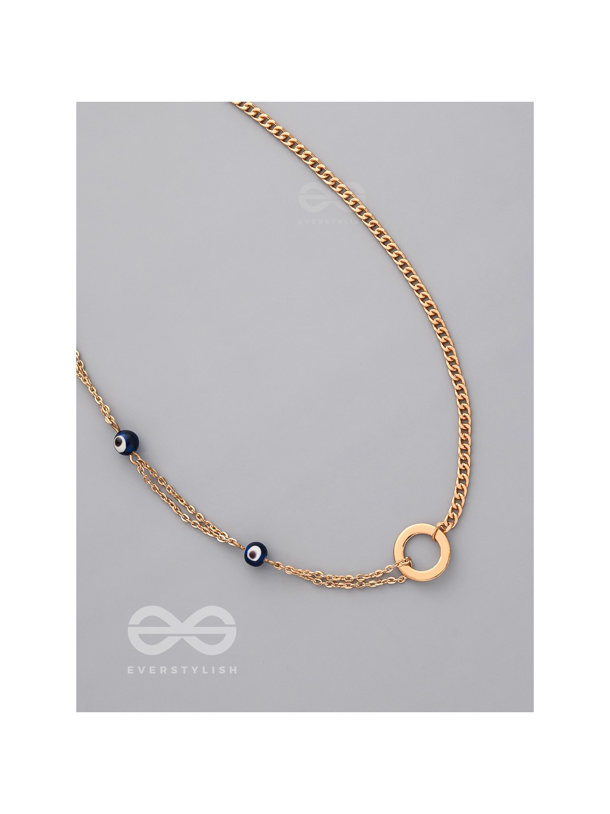 The Fairy Ring- Golden Evil Eye Necklace With Anti-Tarnish Coating 