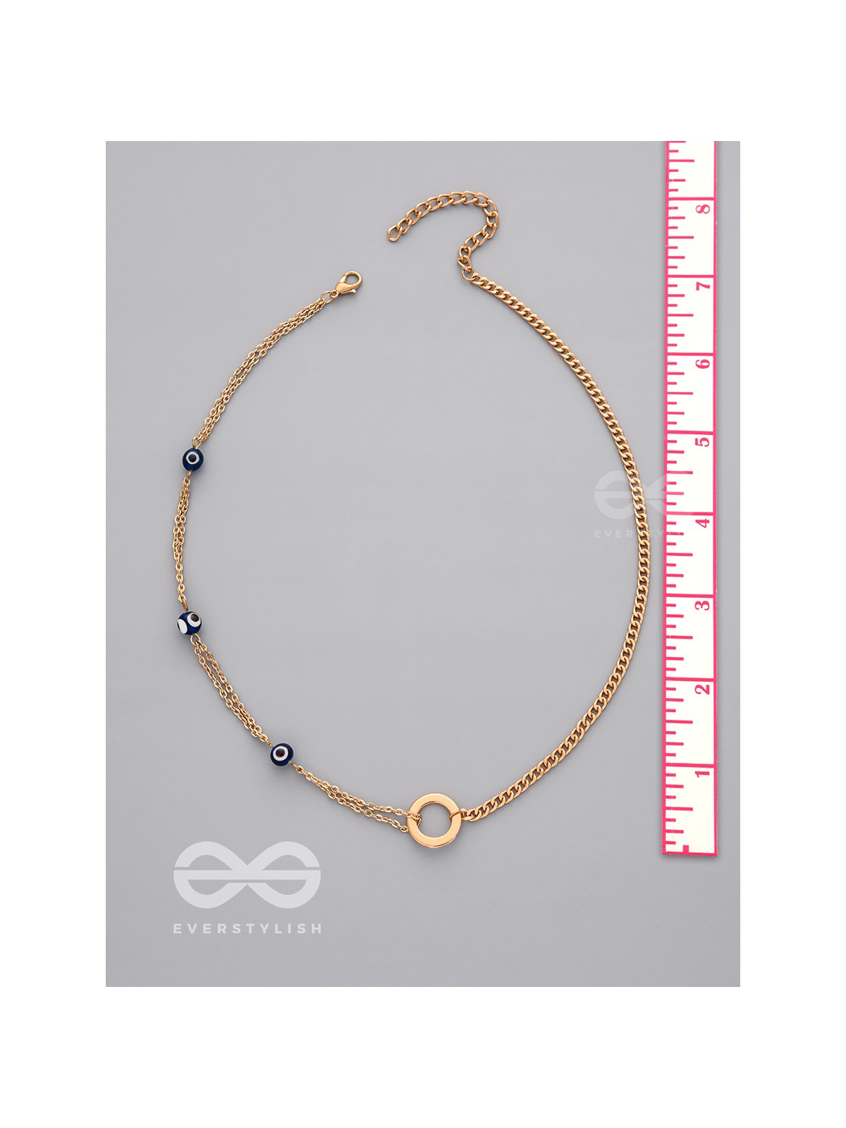 The Fairy Ring- Golden Evil Eye Necklace With Anti-Tarnish Coating 