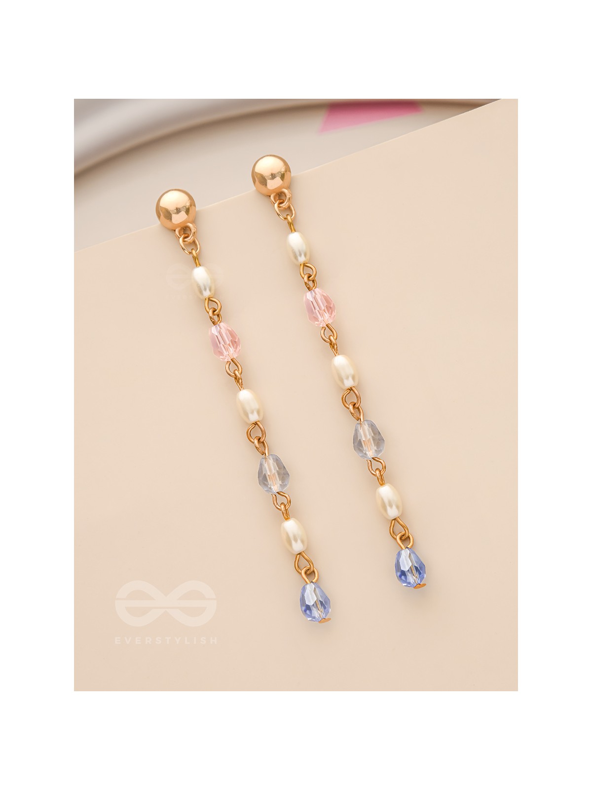 Right as Rain- Golden Glass Beads Earrings