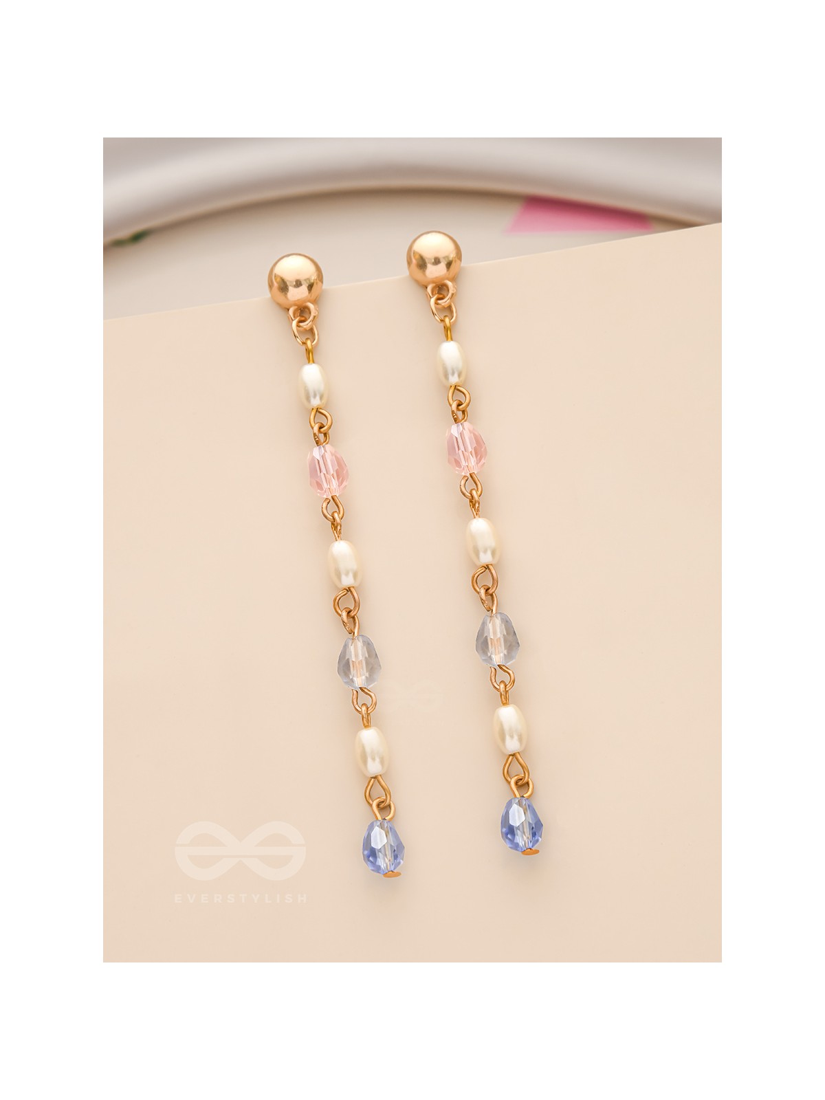 Right as Rain- Golden Glass Beads Earrings