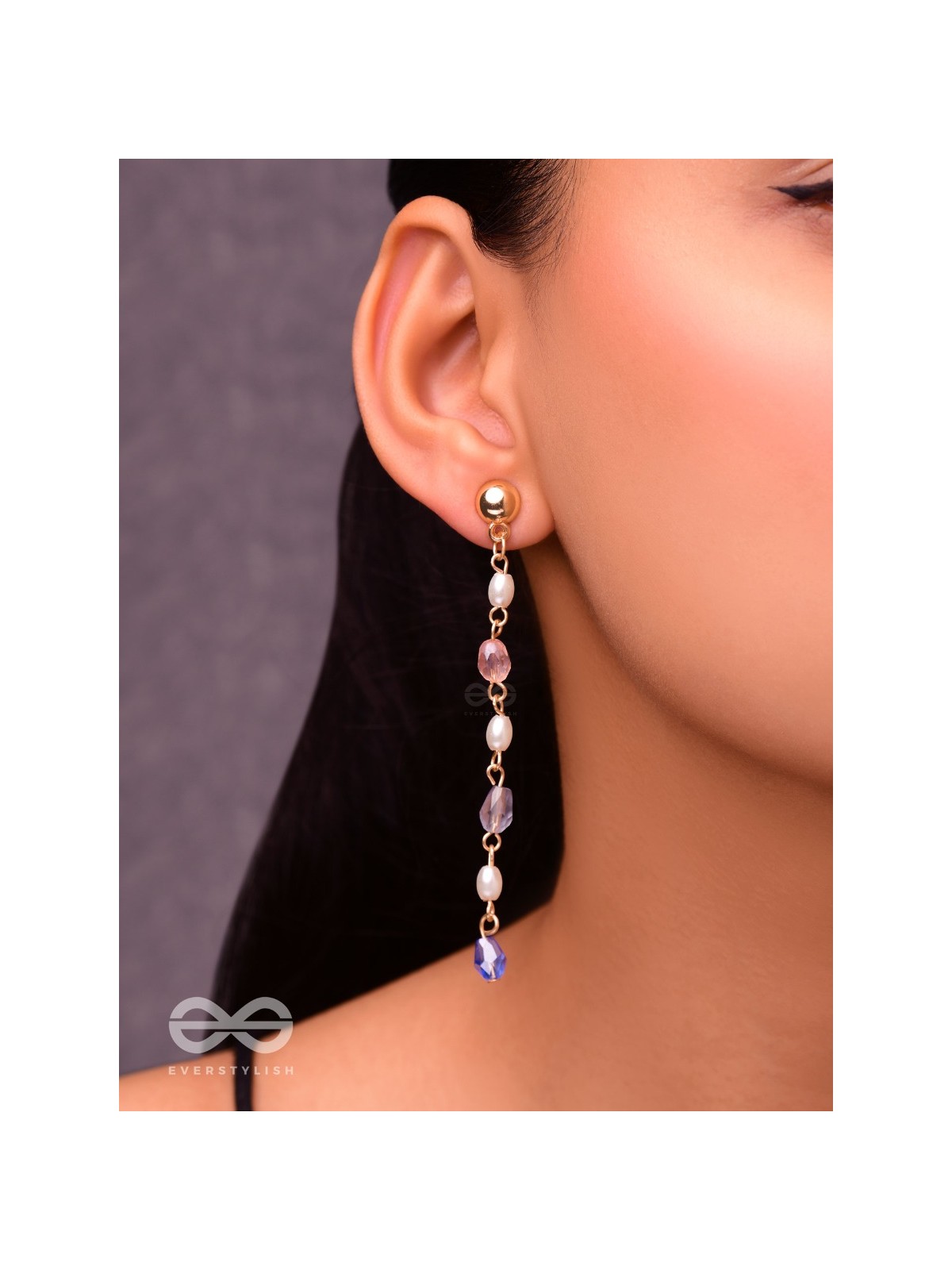 Right as Rain- Golden Glass Beads Earrings