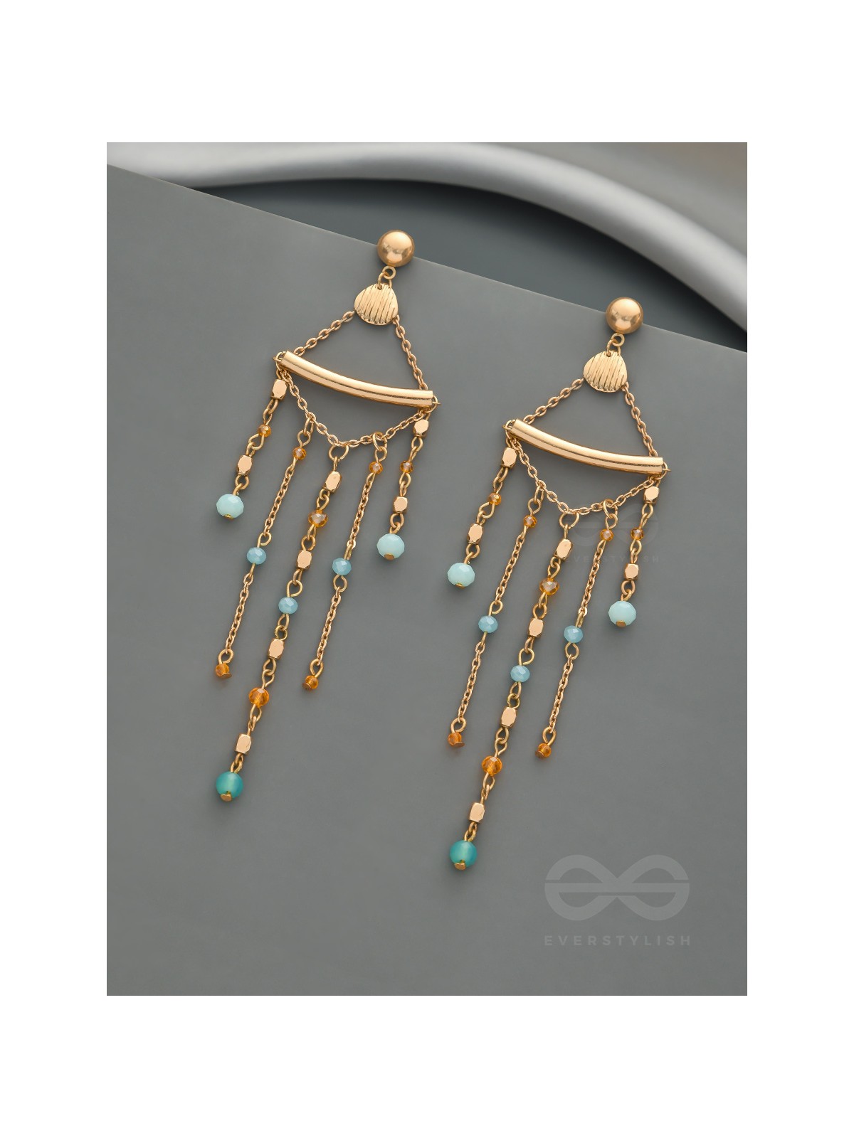 The Majestic Chandelier- Golden Statement Earrings