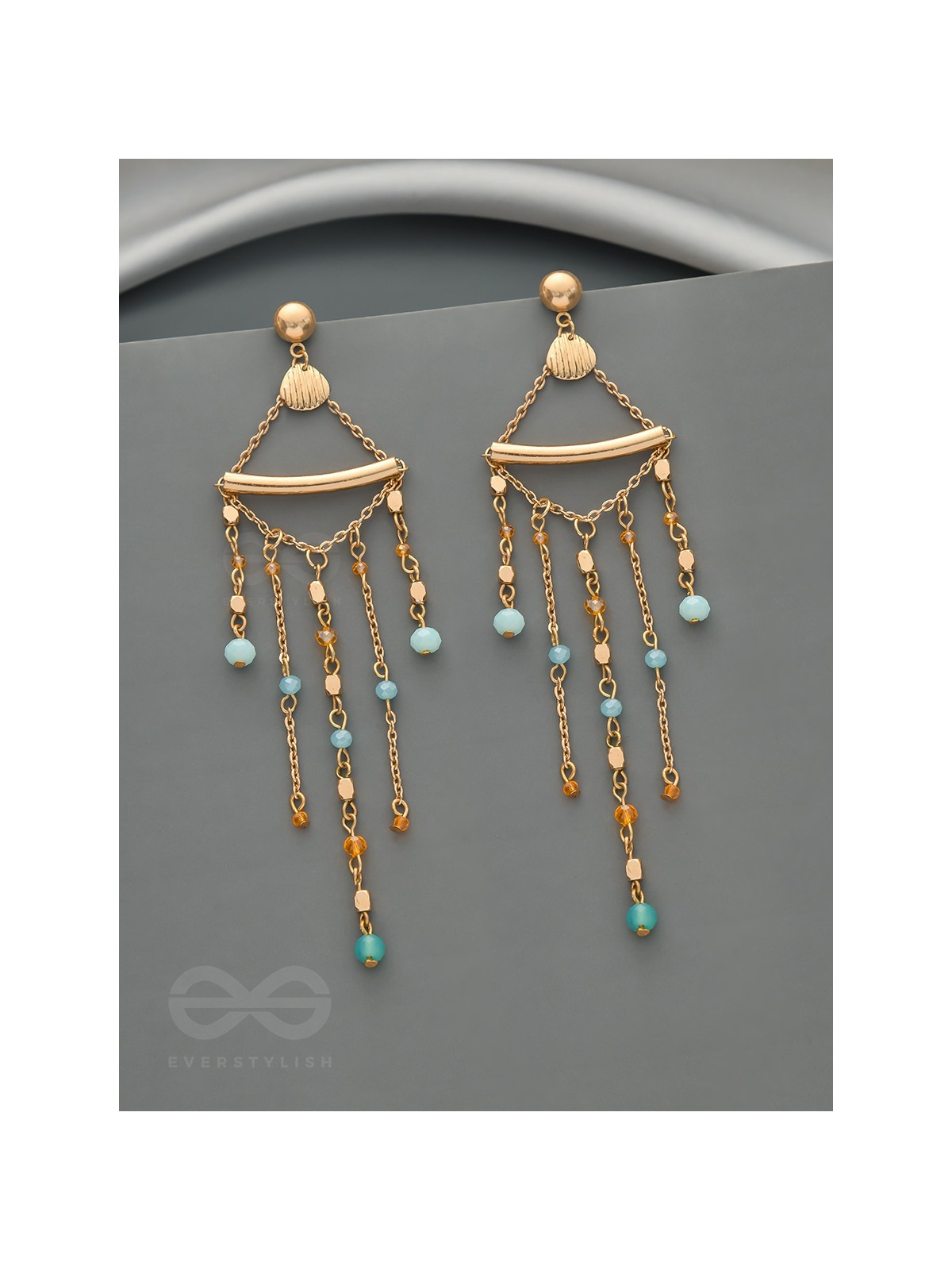 The Majestic Chandelier- Golden Statement Earrings