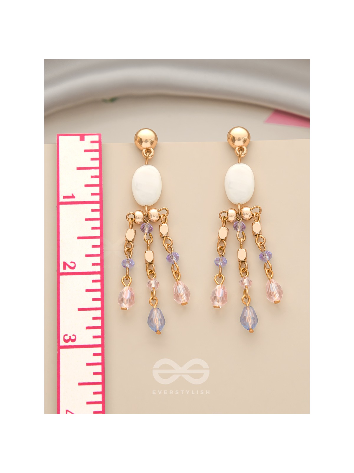 The Dazzling Drizzle- Golden Stone Earrings