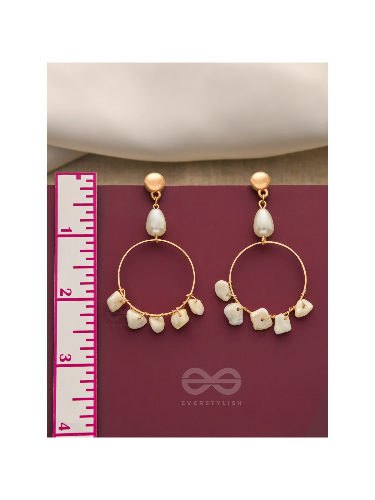 The Snow Globe- Golden Stone Earrings