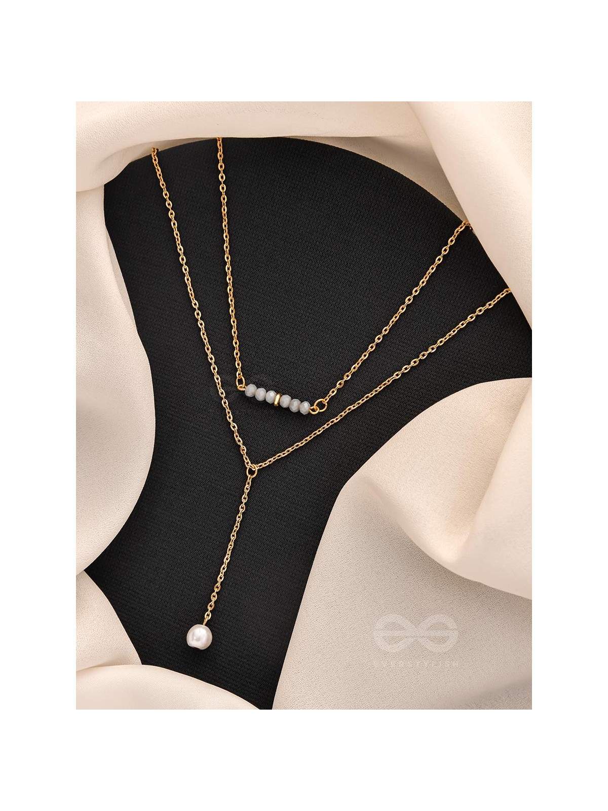 The Drowned Moon- Golden Pearl Layered Necklace With Anti-Tarnish Coating 