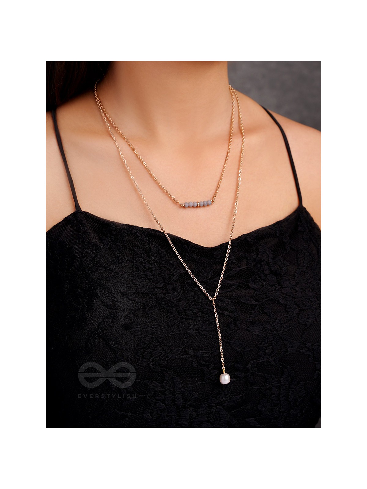 The Drowned Moon- Golden Pearl Layered Necklace With Anti-Tarnish Coating 