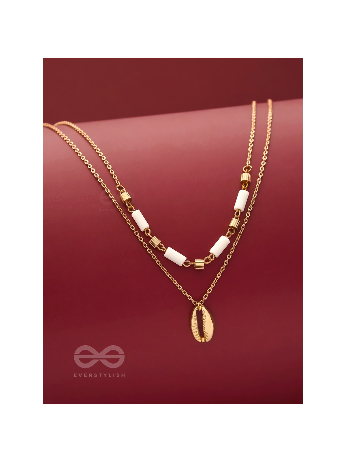 Sun N Sand - Golden Beads Layered Necklace With Anti-Tarnish Coating 