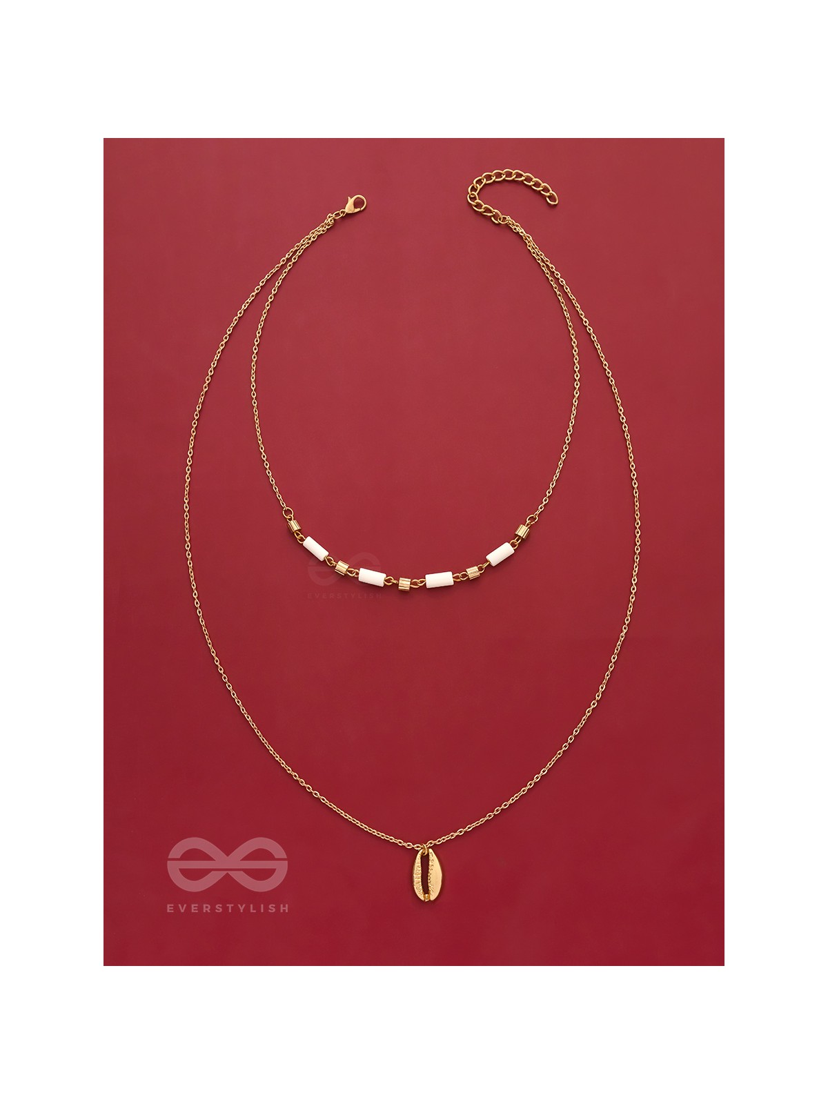 Sun N Sand - Golden Beads Layered Necklace With Anti-Tarnish Coating 