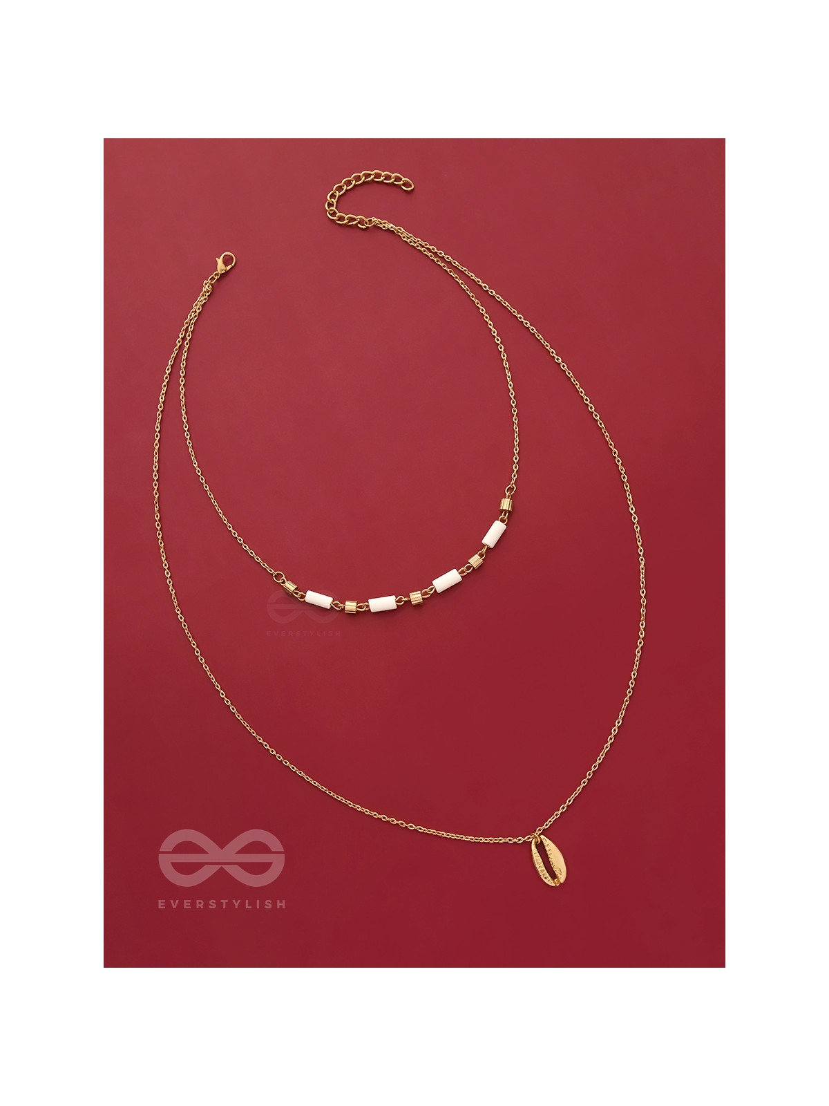Sun N Sand - Golden Beads Layered Necklace With Anti-Tarnish Coating 