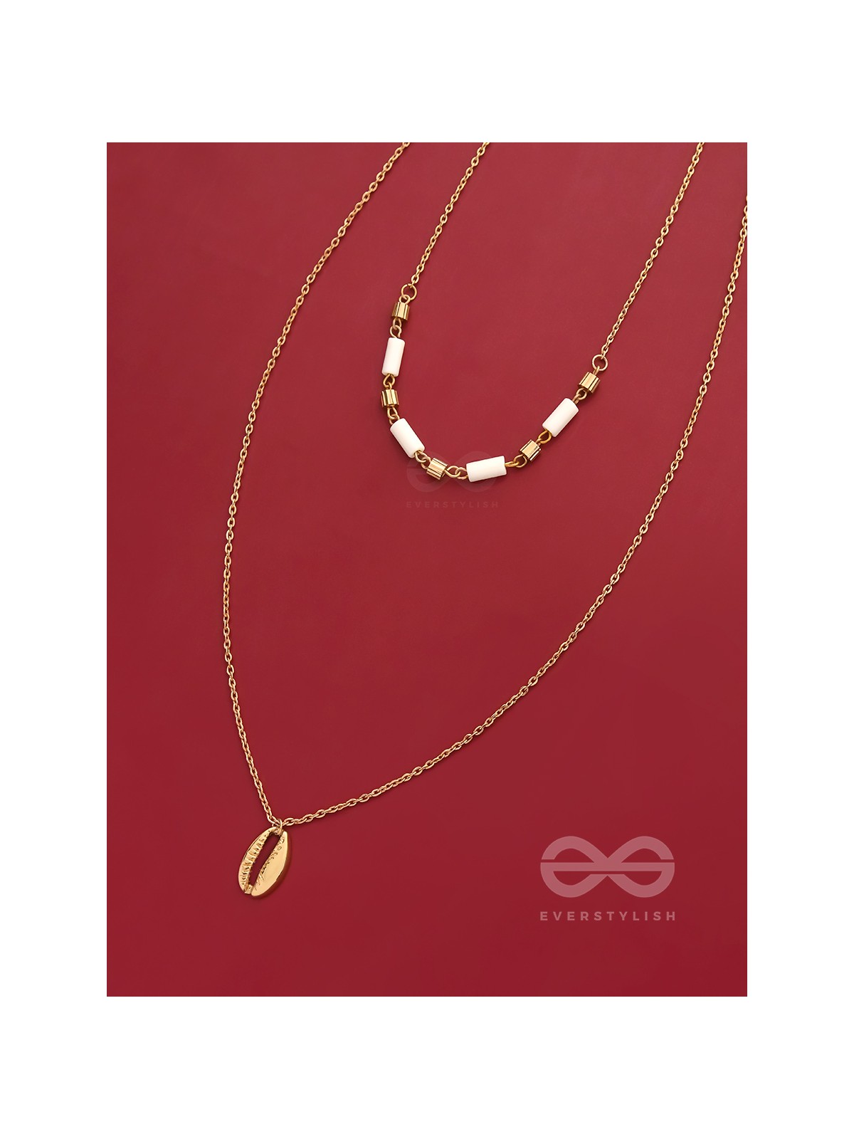 Sun N Sand - Golden Beads Layered Necklace With Anti-Tarnish Coating 