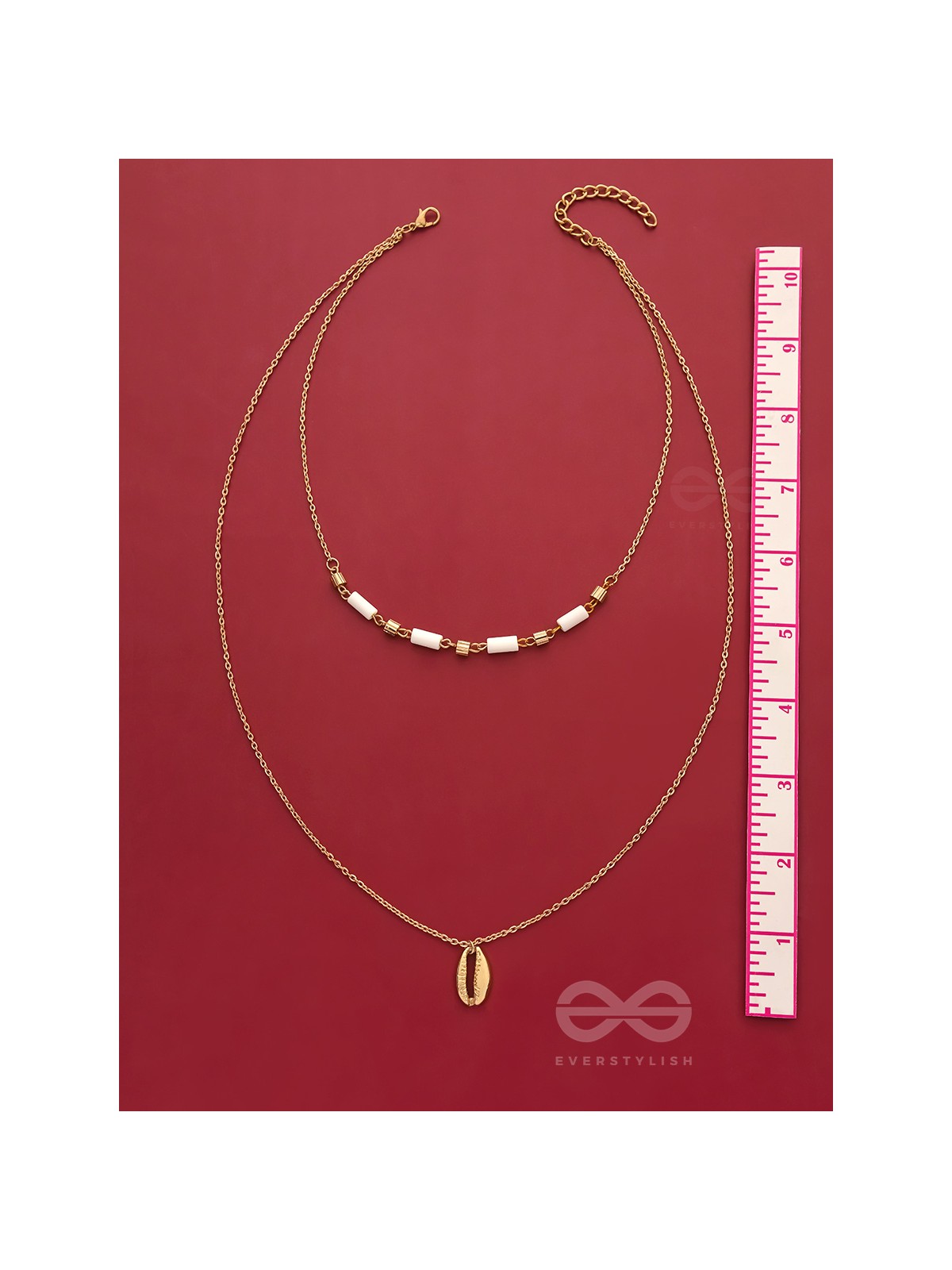 Sun N Sand - Golden Beads Layered Necklace With Anti-Tarnish Coating 