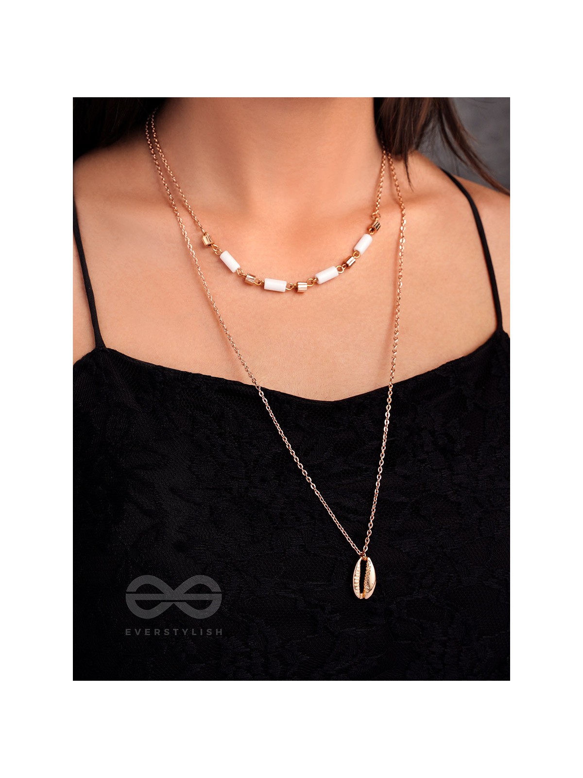 Sun N Sand - Golden Beads Layered Necklace With Anti-Tarnish Coating 