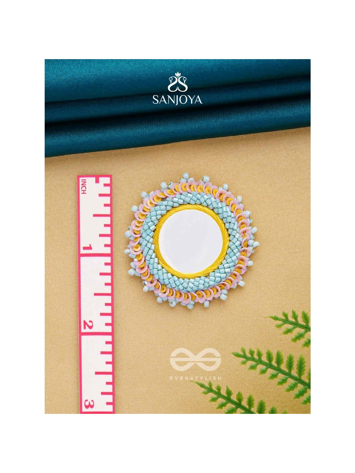 Nimrukti- The Setting Sun- Resham, Mirror and Beads Embroidered Earrings