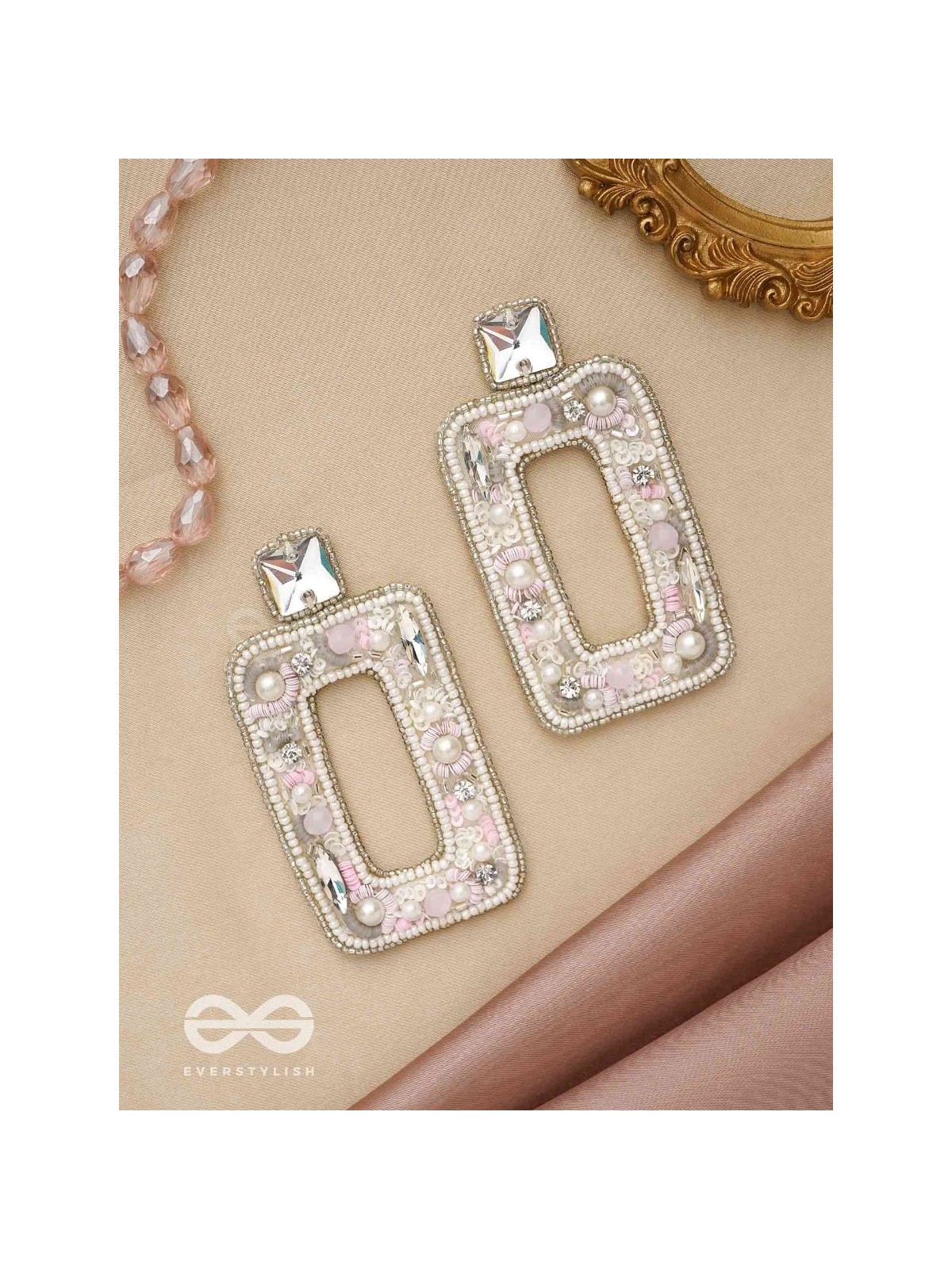 Avaroha- The Heavenly- Stones, Sequins and Pearls Embroidered Earrings