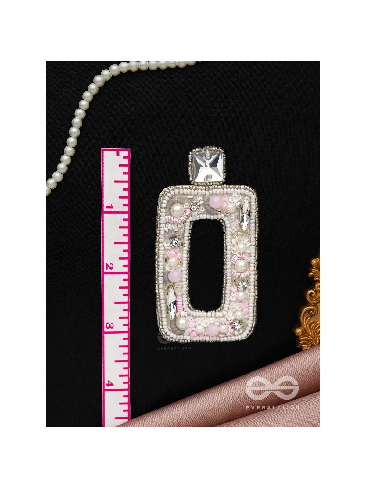 Avaroha- The Heavenly- Stones, Sequins and Pearls Embroidered Earrings