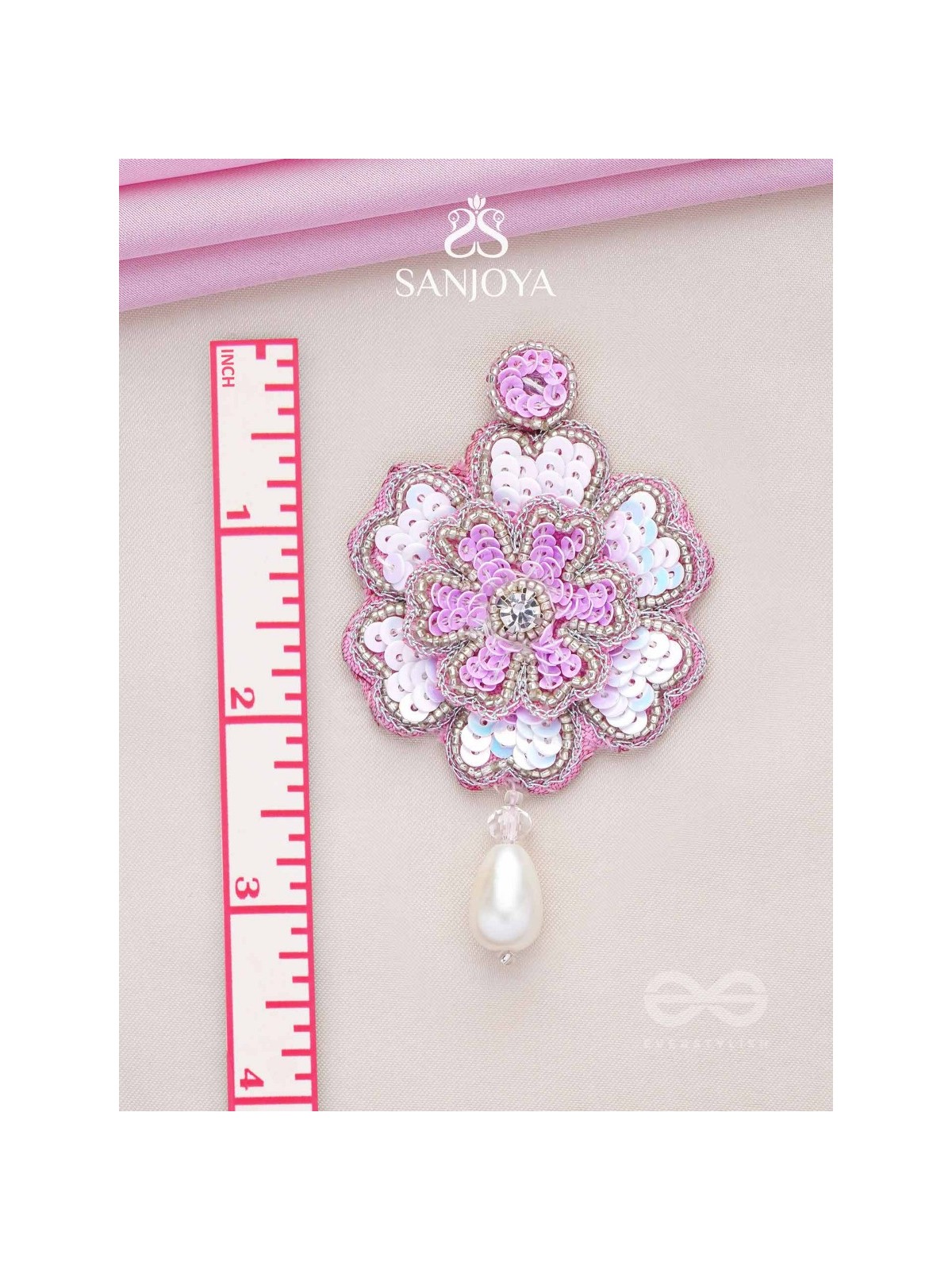 Animisa- The Bloom- Stones and Sequins Embroidered Earrings 