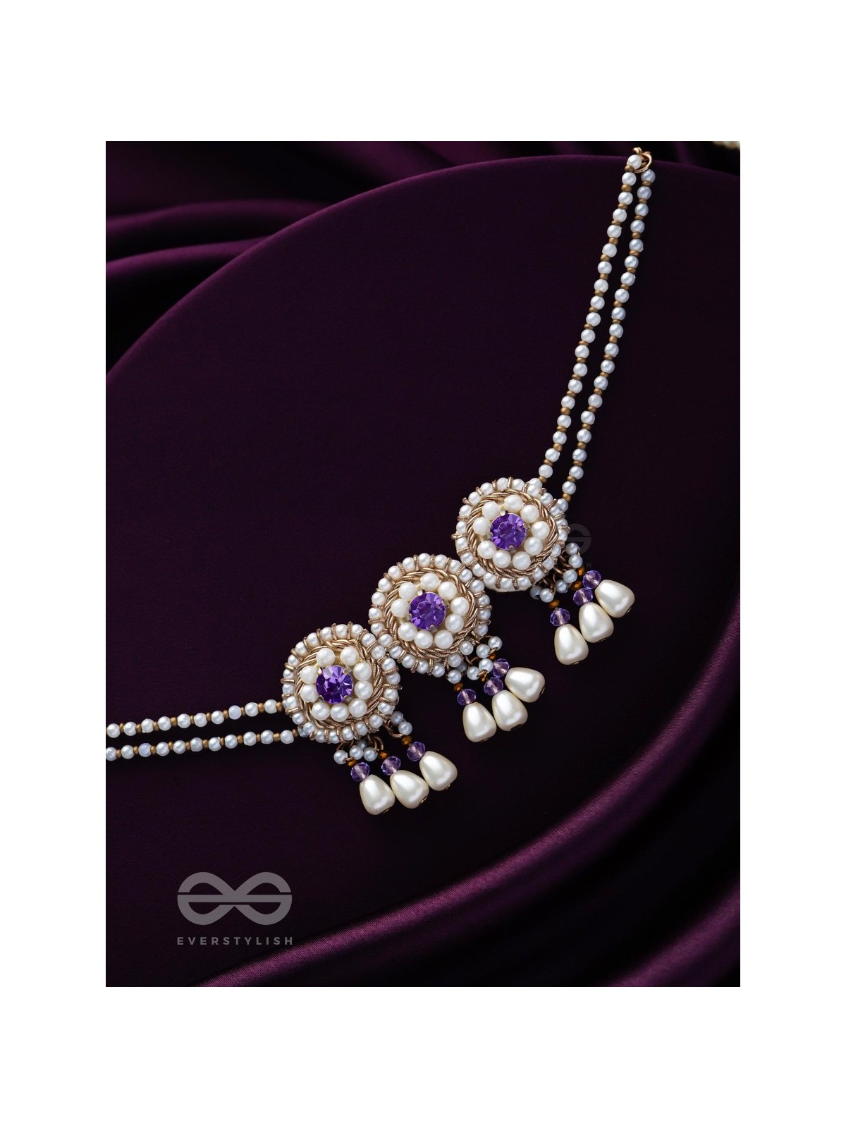 Prasidika- The Beautiful Garden- Stones and Pearls Embroidered Necklace