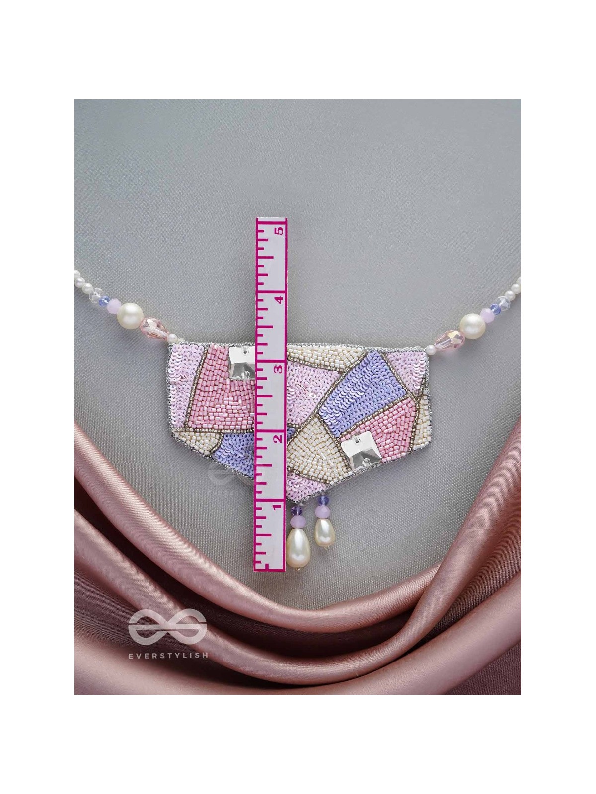 Niryatr- The Beautiful Meadow- Pearls, Sequins and Beads Embroidered Neckpiece