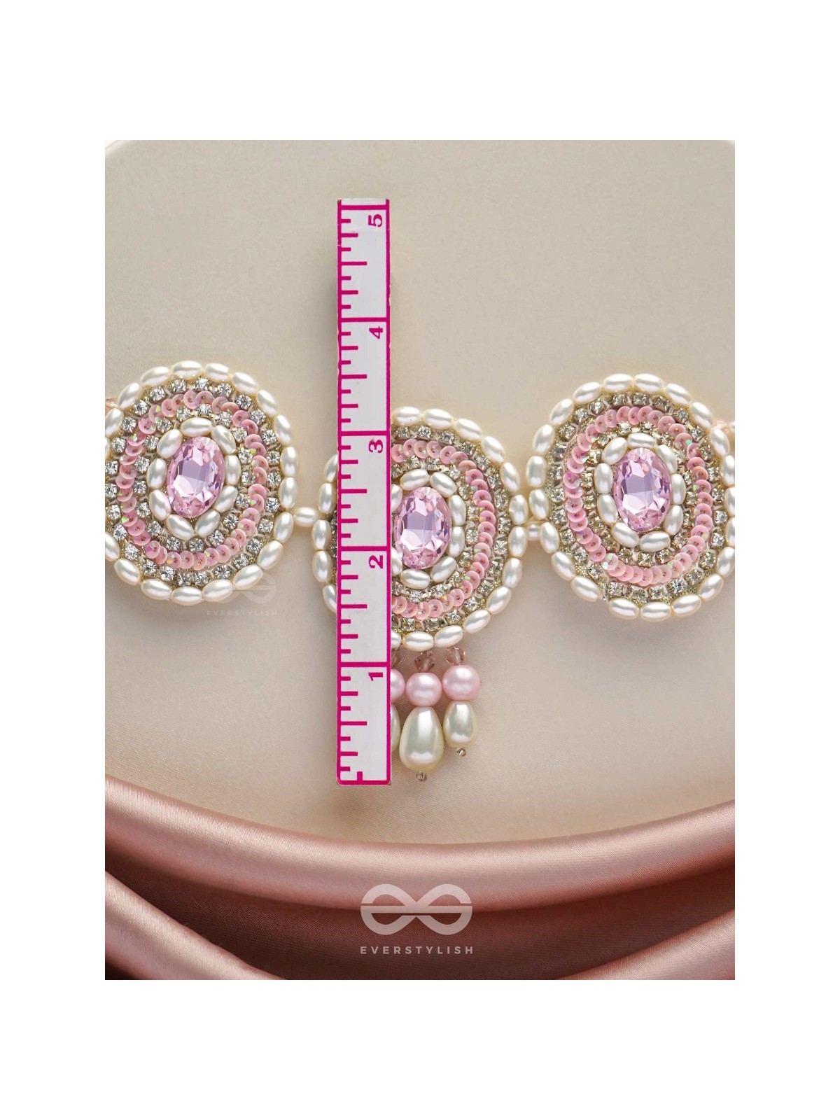 Avaarya- The Enchanting- Stones, Pearls and Sequins Embroidered Choker Necklace 