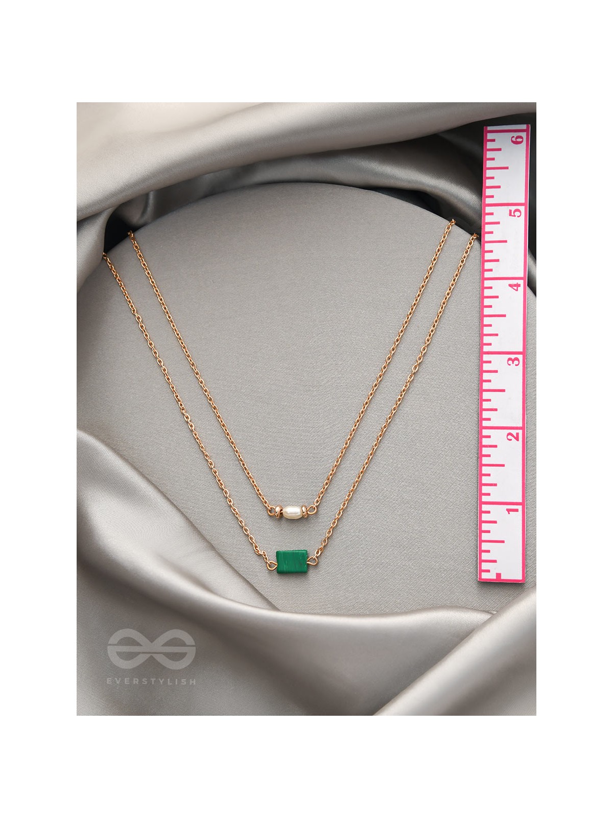 The Jade Shadow- Golden Layered Necklace With Anti-Tarnish Coating 