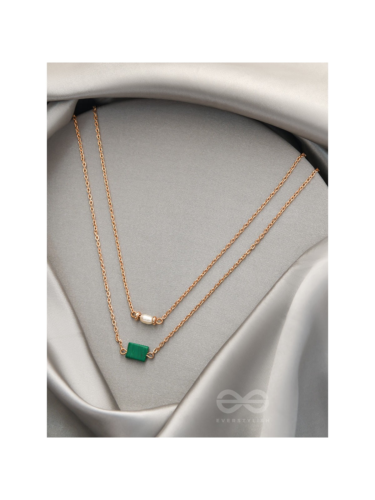 The Jade Shadow- Golden Layered Necklace With Anti-Tarnish Coating 