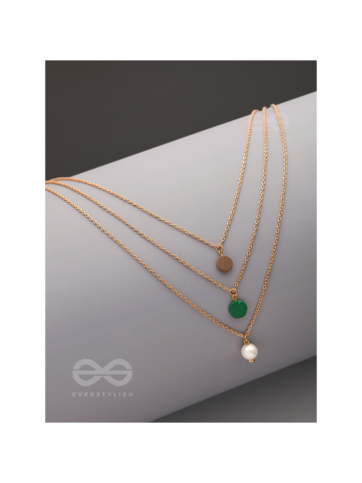 Shades Of Passion- Golden Pearl Layered Necklace With Anti-Tarnish Coating 