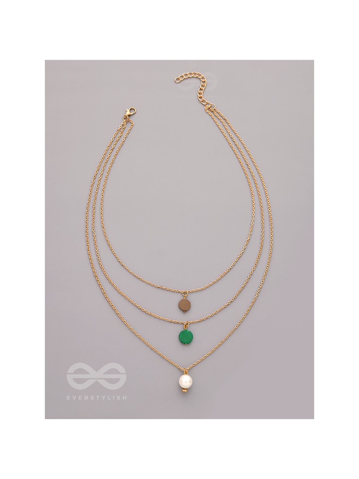 Shades Of Passion- Golden Pearl Layered Necklace With Anti-Tarnish Coating 