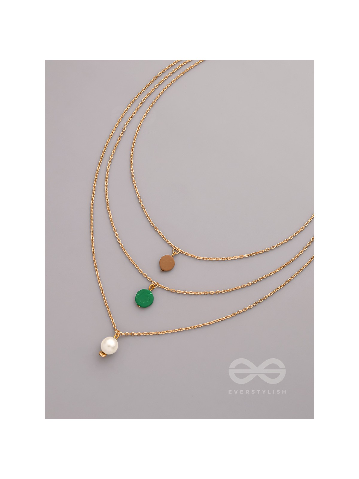 Shades Of Passion- Golden Pearl Layered Necklace With Anti-Tarnish Coating 