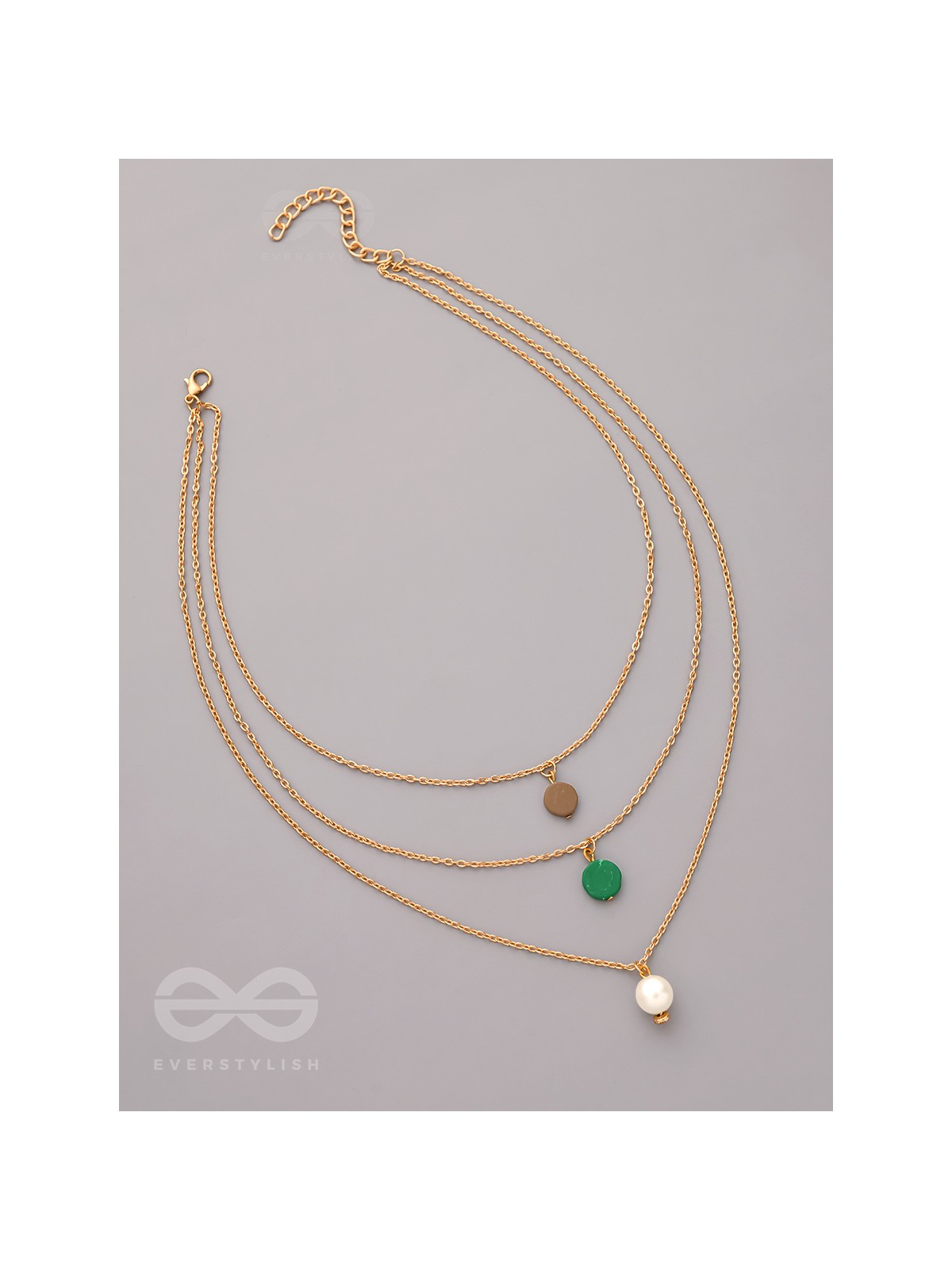 Shades Of Passion- Golden Pearl Layered Necklace With Anti-Tarnish Coating 