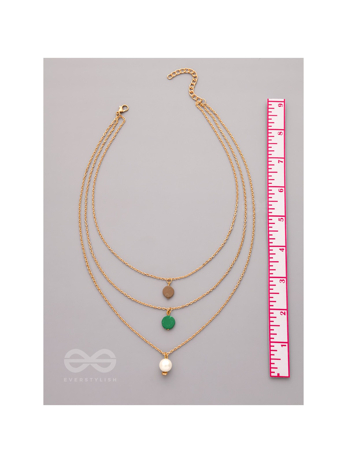 Shades Of Passion- Golden Pearl Layered Necklace With Anti-Tarnish Coating 