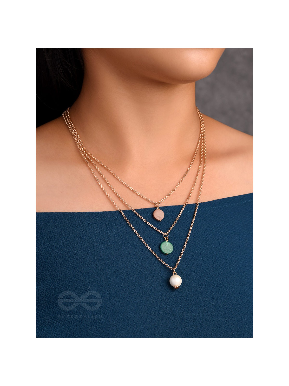 Shades Of Passion- Golden Pearl Layered Necklace With Anti-Tarnish Coating 