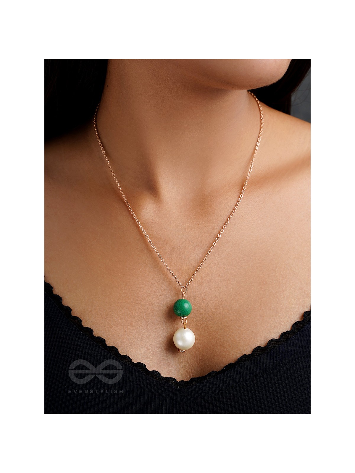 Flora N Fauna- Golden Pearl Necklace With Anti-Tarnish Coating 